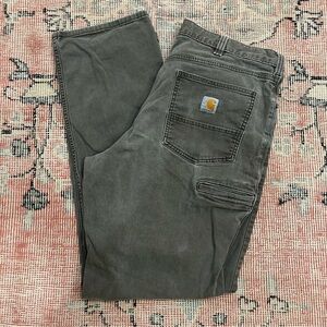 Carhartt Relaxed Fit Work Pants 38x34 Gray Utility Canvas Workwear Men's